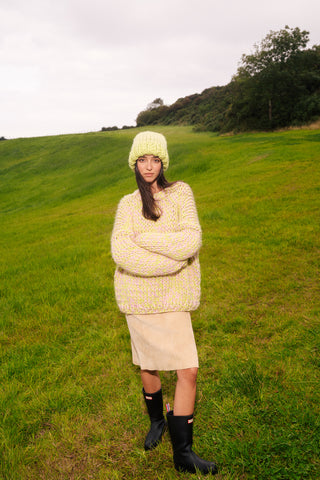 One-of-a-kind Irish Alpaca Chunky Knit Beanie Hat - Ériu