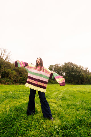 One-of-a-kind Irish Alpaca Chunky Knit Scarf - Heather