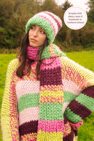 One-of-a-kind Irish Alpaca Chunky Knit Beanie Hat - Aisling