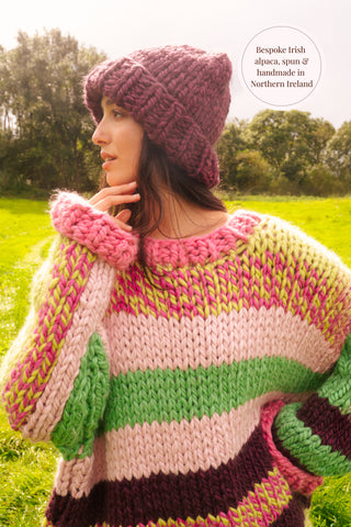 One-of-a-kind Irish Alpaca Chunky Knit Beanie Hat - Caoimhe