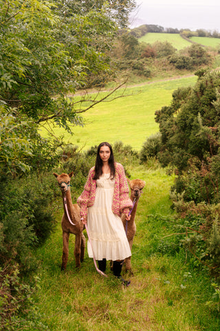 One-of-a-kind Irish Alpaca Chunky Knit Cardigan - Downhill