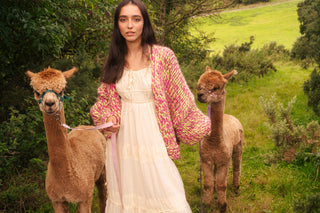 One-of-a-kind Irish Alpaca Chunky Knit Cardigan - Downhill