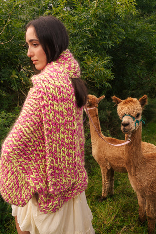 One-of-a-kind Irish Alpaca Chunky Knit Scarf - Willow