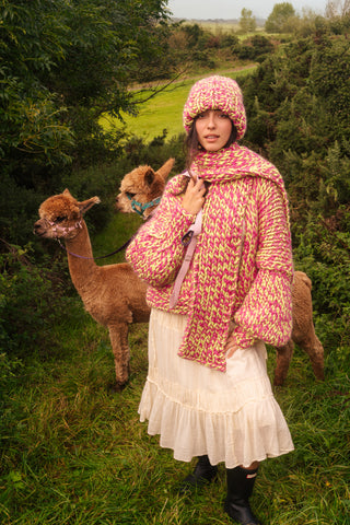 One-of-a-kind Irish Alpaca Chunky Knit Scarf - Willow