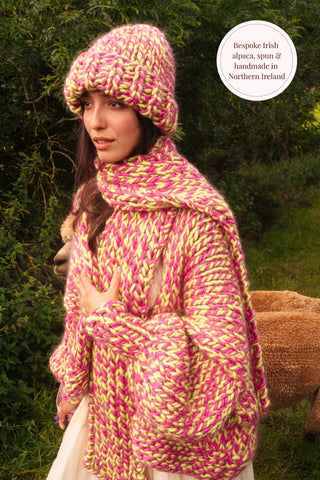 One-of-a-kind Irish Alpaca Chunky Knit Beanie Hat - Róisín