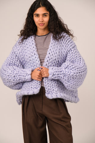 Powder Blue Colossal Knit Cardigan