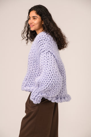 Powder Blue Colossal Knit Cardigan