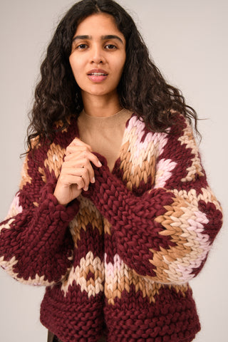 Cherrywood Fair Isle Chunky Knit Cardigan