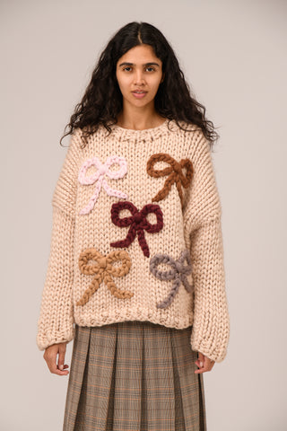 Orlaith Bow Chunky Knit Sweater