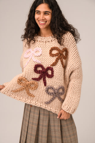 Orlaith Bow Chunky Knit Sweater