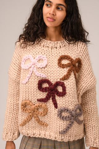 Orlaith Bow Chunky Knit Sweater