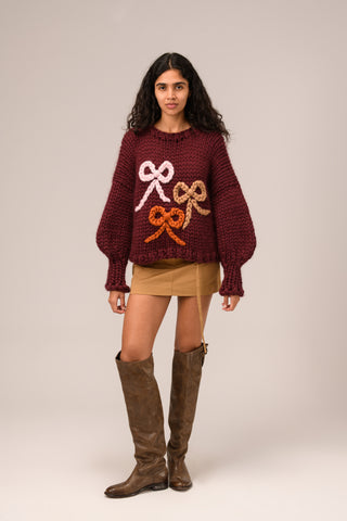 Ériu Bow Chunky Knit Sweater