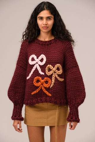 Ériu Bow Chunky Knit Sweater