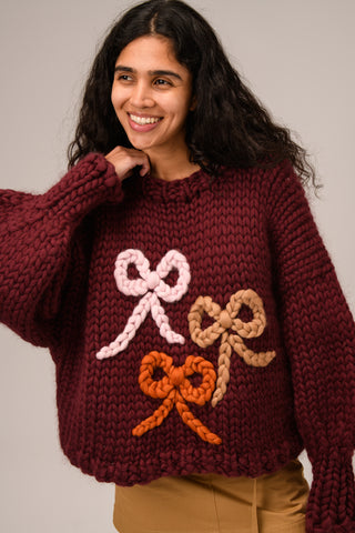 Ériu Bow Chunky Knit Sweater