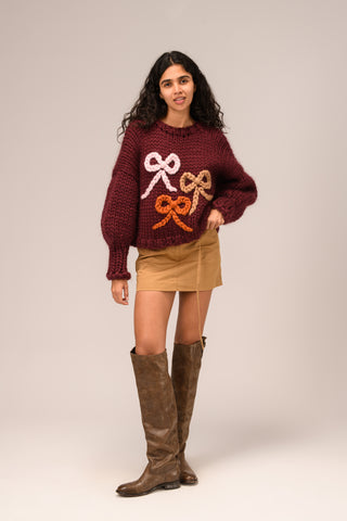 Ériu Bow Chunky Knit Sweater