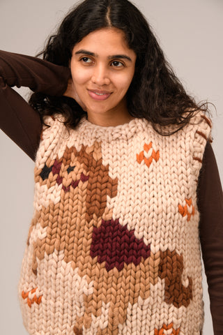 Folklore Horse Chunky Knit Vest