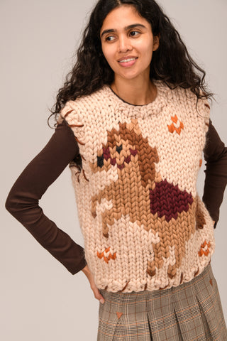 Folklore Horse Chunky Knit Vest