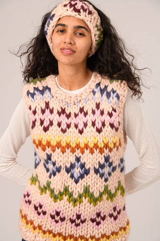 Colourful Fair Isle Chunky Knit Vest