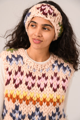 Colourful Fair Isle Chunky Knit Headband