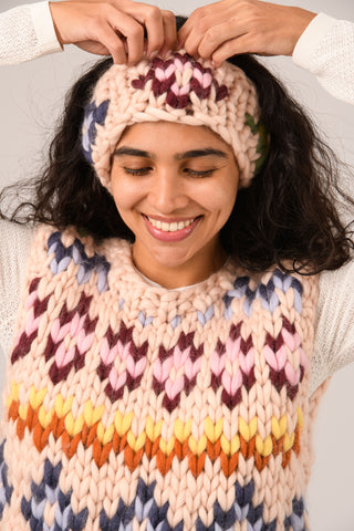Colourful Fair Isle Chunky Knit Headband