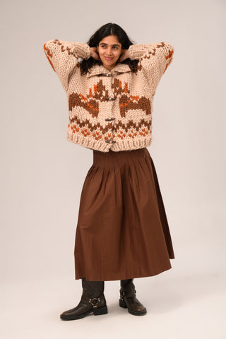 Dala Horse Chunky Knit Cardigan