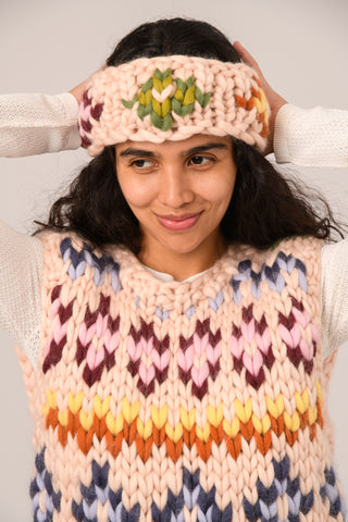 Colourful Fair Isle Chunky Knit Headband