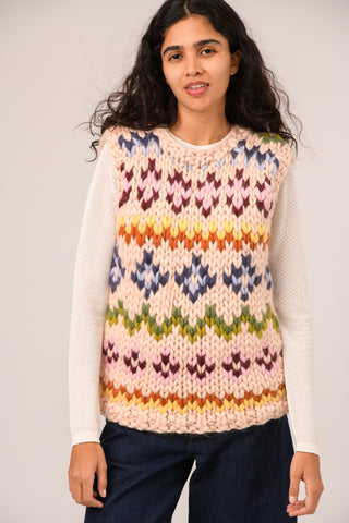 Colourful Fair Isle Chunky Knit Vest