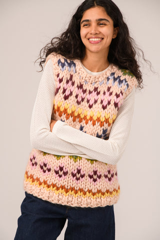 Colourful Fair Isle Chunky Knit Vest