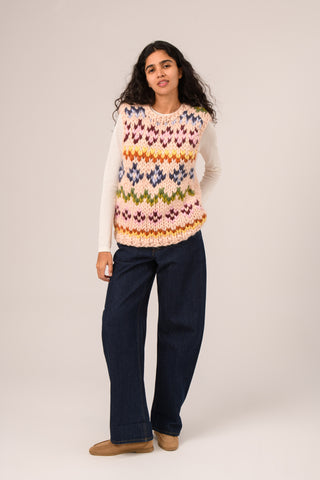Colourful Fair Isle Chunky Knit Vest