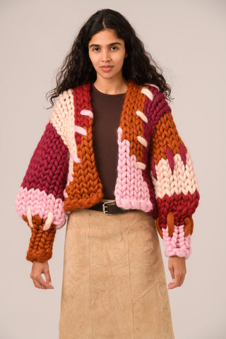 Berry Colossal Knit Cardigan
