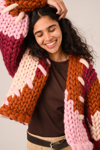 Berry Colossal Knit Cardigan