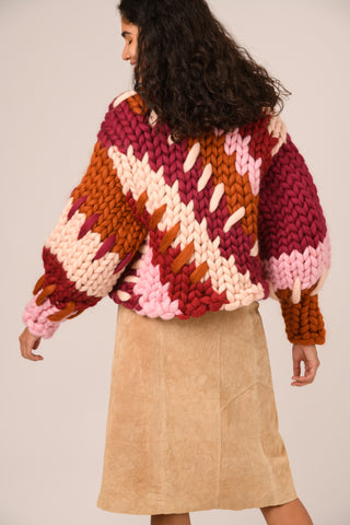 Berry Colossal Knit Cardigan