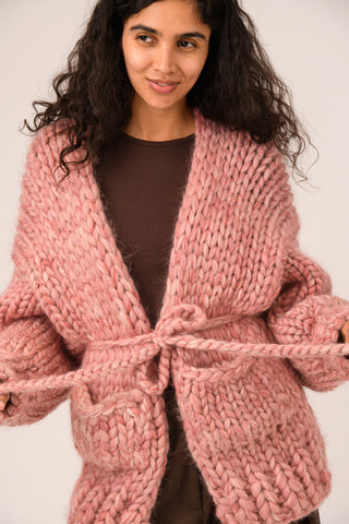 Pink Irish Bow Chunky Knit Cardigan