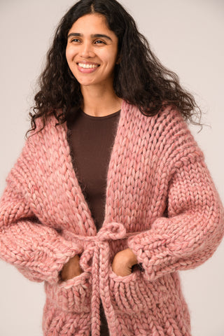 Pink Irish Bow Chunky Knit Cardigan