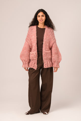 Pink Irish Bow Chunky Knit Cardigan