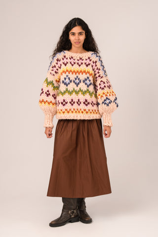 Colourful Fair Isle Chunky Knit Sweater