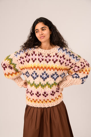 Colourful Fair Isle Chunky Knit Sweater