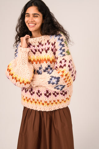 Colourful Fair Isle Chunky Knit Sweater