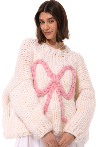 Bella Bow Chunky Knit Sweater
