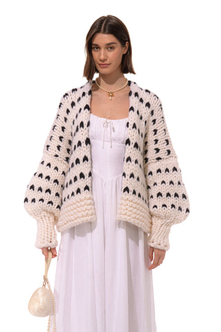 Dottie Polka Dot Chunky Knit Cardigan