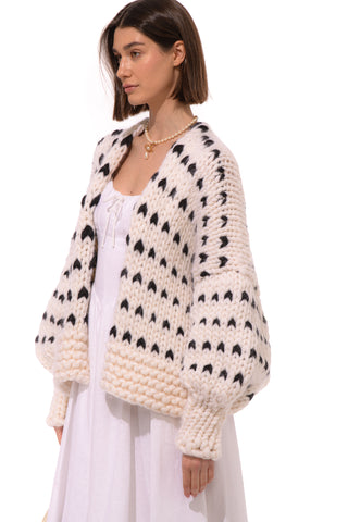 Dottie Polka Dot Chunky Knit Cardigan