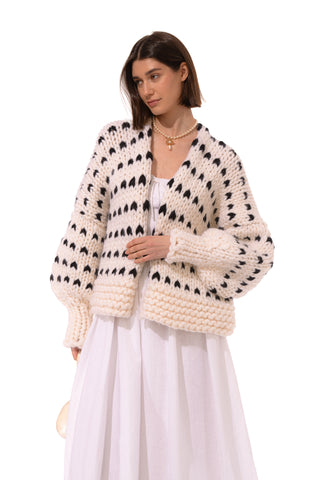 Dottie Polka Dot Chunky Knit Cardigan