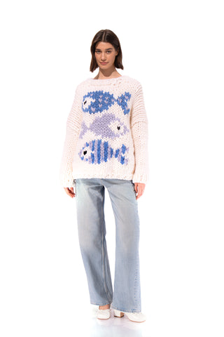 Blue Fish Chunky Knit Sweater