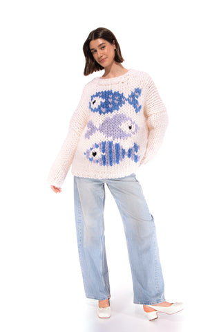 Blue Fish Chunky Knit Sweater