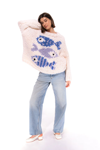 Blue Fish Chunky Knit Sweater