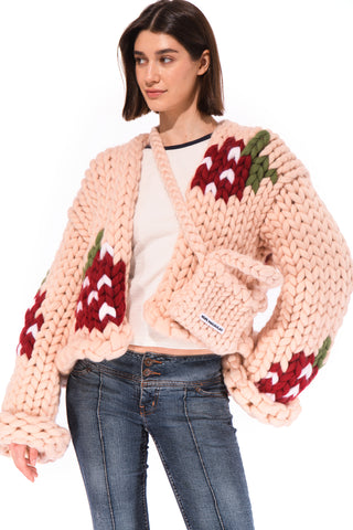 Strawberry Colossal Knit Cardigan