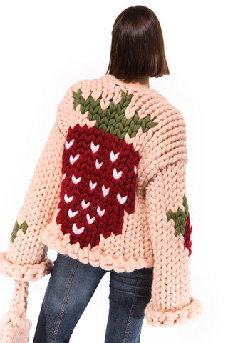 Strawberry Colossal Knit Cardigan