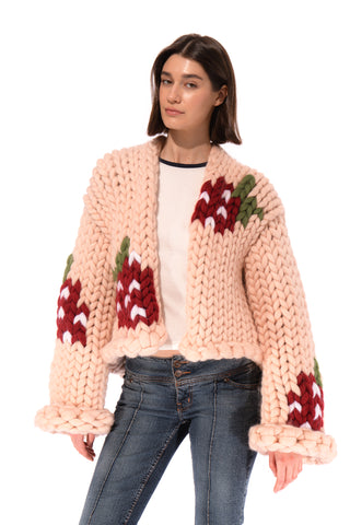 Strawberry Colossal Knit Cardigan