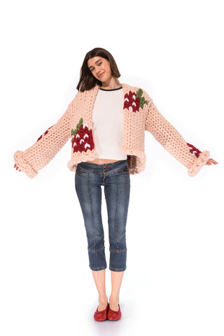 Strawberry Colossal Knit Cardigan