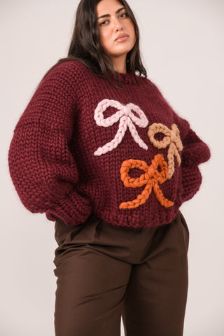 Ériu Bow Chunky Knit Sweater
